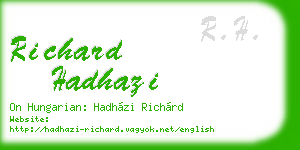 richard hadhazi business card
